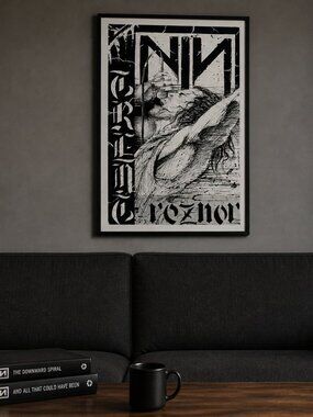 Trent Reznor NIN Nine Inch Nails Sketch Black White Poster Print New Old Stock